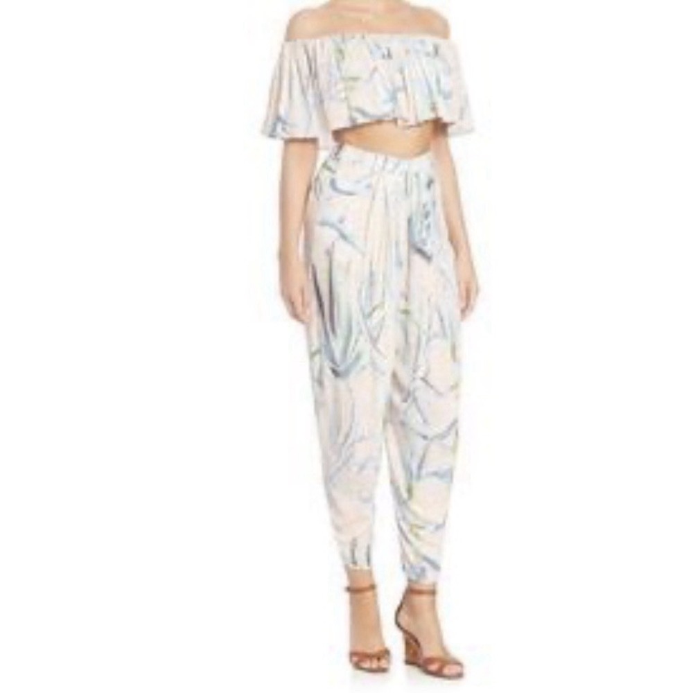 Mara Hoffman Loungewear Pastel Agave/Aloe Botanical print pants Size 2 A011522